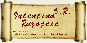 Valentina Ružojčić vizit kartica